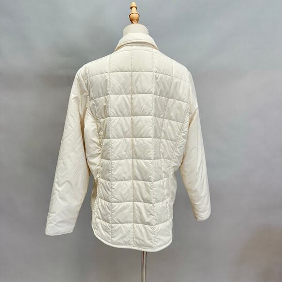 Woolrich Moccasin ivory quilted puffer chore jacket size Women's Large shacket - Picture 5 of 14